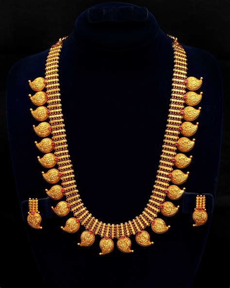Vbj Gold Necklace Traditional Antique Mango Mala Mala Jewelry