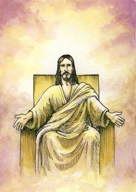 God Seated With Open Arms God Or Jesus Seated On Throne With Open Arms