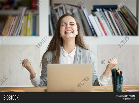 Excited Female Student Image And Photo Free Trial Bigstock