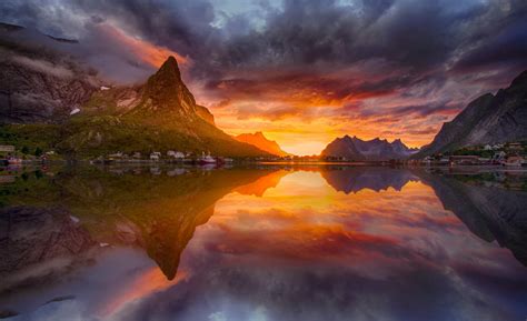 292804 Sunset In Lofoten Norway Oppo R15 Wallpaper Hd 1080x2280