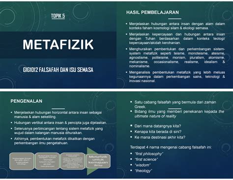 Metafizik Nota Ringkas Lecture Slide Metafizik Gig1012 Falsafah Dan