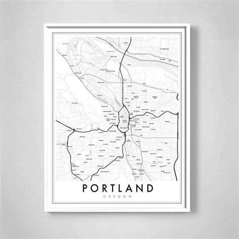 Portland Map Print Portland Map Poster City Map Print Portland Map