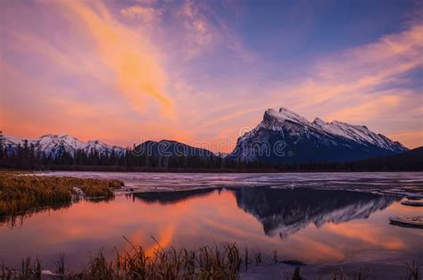 107 Mount Rundle Vermilion Lakes Sunset Stock Photos Free And Royalty