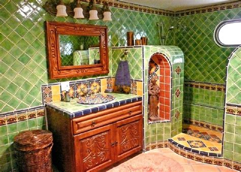 Green Mexican Tiles For Bathroom Mexican Tile Bathroom Mexican Style Bathroom Mexican Bathroom