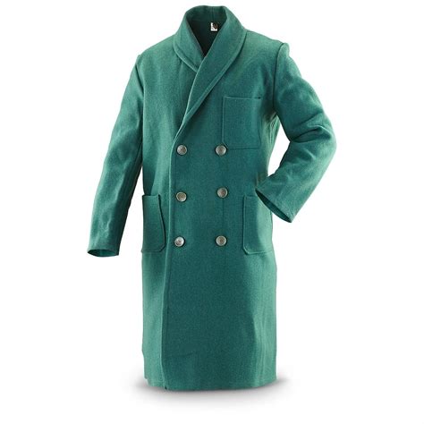 New Bulgarian Military Trench Coat Teal Green 230190 Insulated