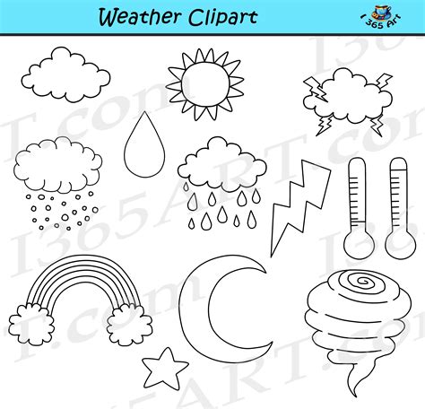 Weather Clipart Bundle Set Commercial Use Clipart For School