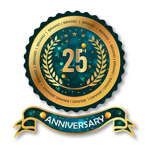 Etiquetas Para El 25 Aniversario De Boda Vector Premium