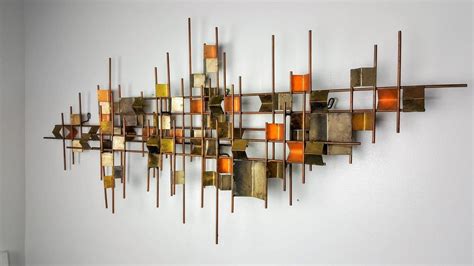 large wall sculpture by curtis jere corrugated copper brass and steel at 1stdibs