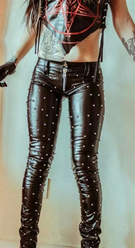 Toxic Vision Women Jeans Outfits Leather Pants