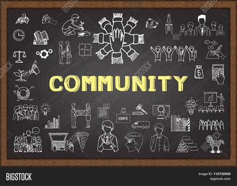 Community On Chalkboard Vector And Photo Bigstock