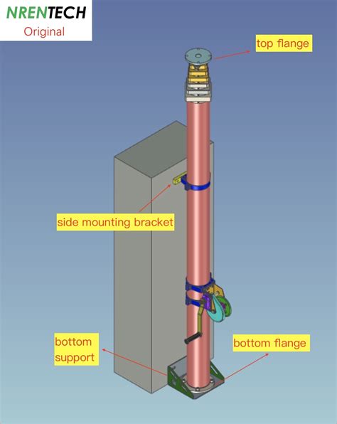 6m Aluminum Manual Crank Operation Telescopic Mast