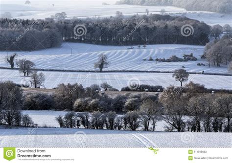 Winter Snow In North Yorkshire England Stock Image