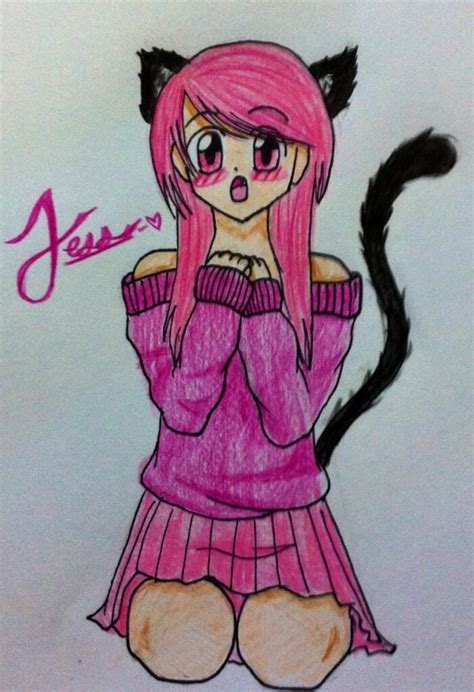 Pink Haired Neko By Anime10manga On Deviantart