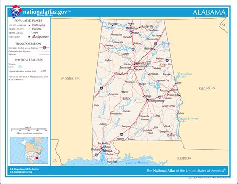 Large Detailed Map Of Alabama State Alabama State Large Detailed Map