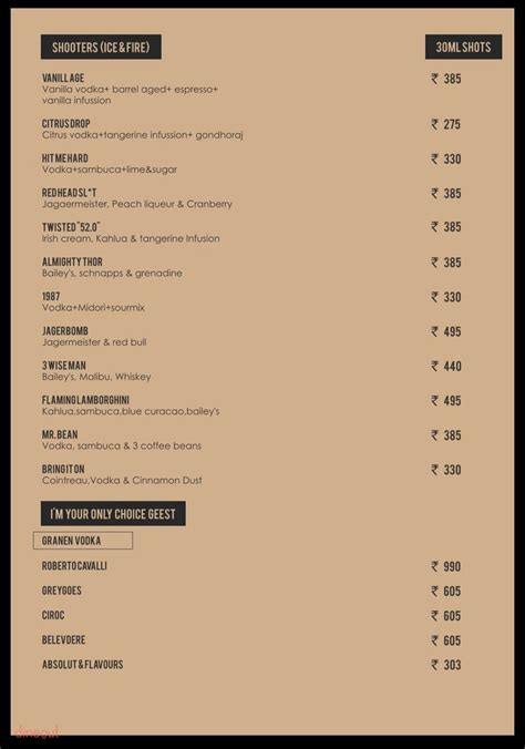 Menu Of I Amsterdam Hinjewadi Pune Dineout Discovery