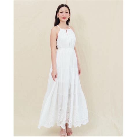Jual Lindy Dress In White Color By Louvre Gaun Longdress Prewedding