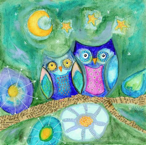 Wishing The Night Away Owls Painting By Wyanne Fine Art America