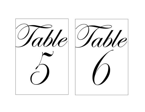 Rustic Printable Wedding Table Numbers Template Connie Wedding Table