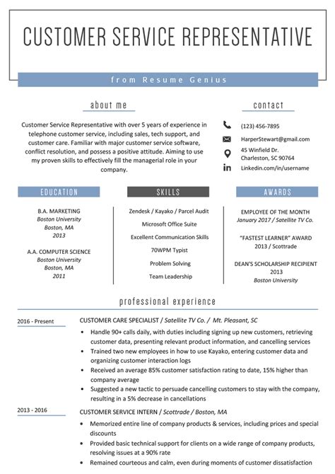 46 Customer Service Representative Resume Example For Your Application