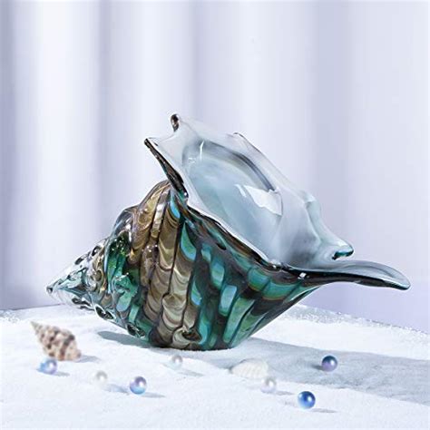 Hand Blown Seashell Art Glass Figurine Home Table Decor The Nautical