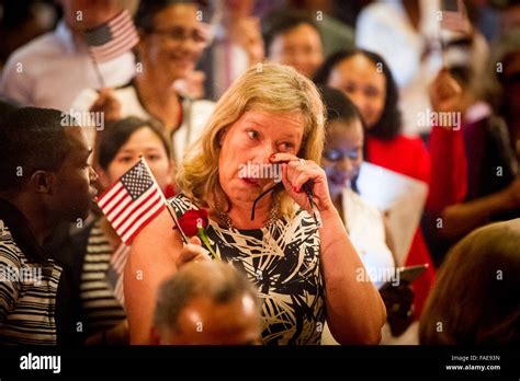 Woman Crying And Holding American Flag Stock Photo Alamy