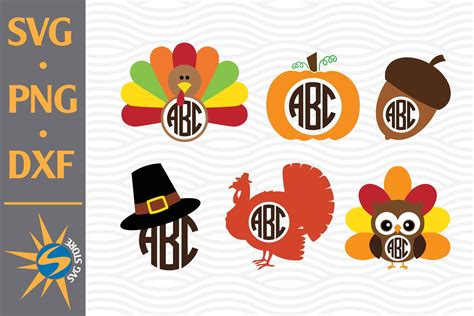 Thanksgiving Monogram Svg Png Dxf Digital Files Include By