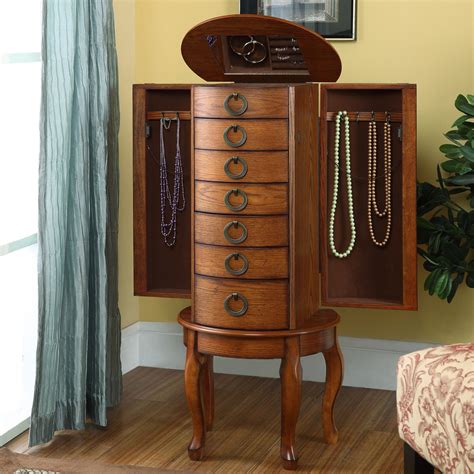 25 Beautiful Oak Wood Jewelry Armoires Zen Merchandiser