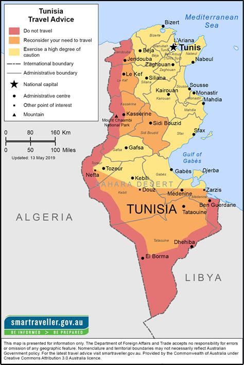 Map Of Tunisia In Africa World Map