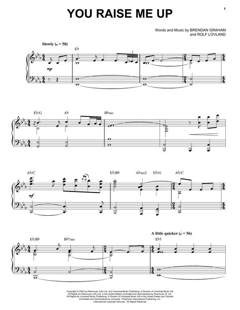 You Raise Me Up Sheet Music By Josh Groban Piano Vocal And Guitar