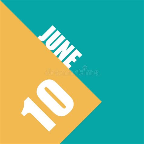 June 10th June 10 Wooden Cube Calendar Stock Illustration