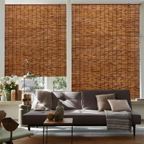 PAKNANO 2 Pack Bamboo Reed Roll-Up Blind Shades for Windows, 47" W x 71