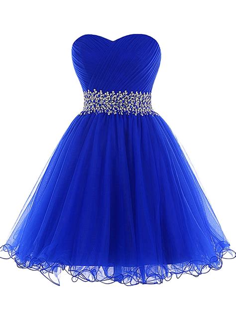 royal blue short homecoming dress with sweetheart neckline and sequin beaded waistband mint