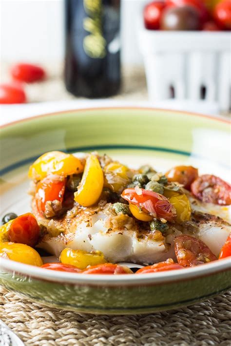Striped Bass Fillets With Tomatoes And Capers The Beach House Kitchen