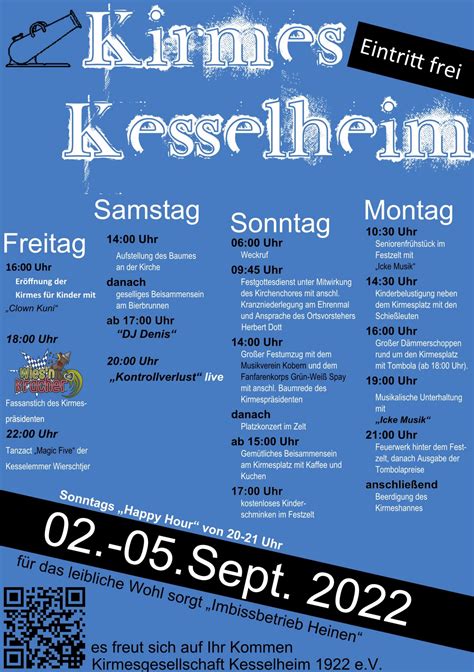 Programm 2022 Kirmesgesellschaft Kesselheim 1922 E V