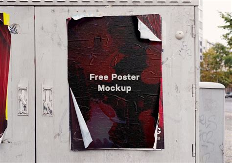 Free Glued Street Poster Mockup Psd Free Mockup World