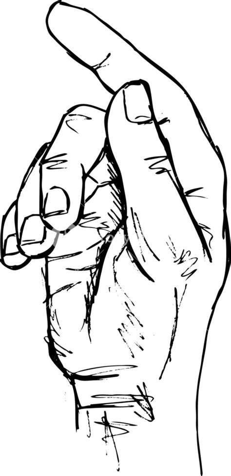 Sketch Of Hand In The Gesture Of Touching Royalty Free Stock Image