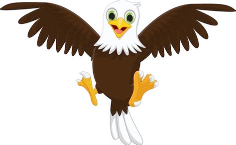 Premium Vector Cute Eagle Cartoon Flying