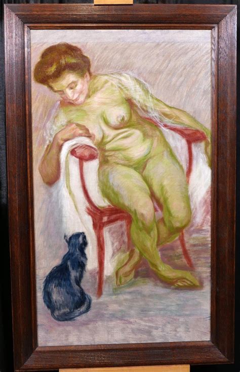 Proantic Raphaël léon Leguilloux 1871 1938 Naked Woman And Her Cat