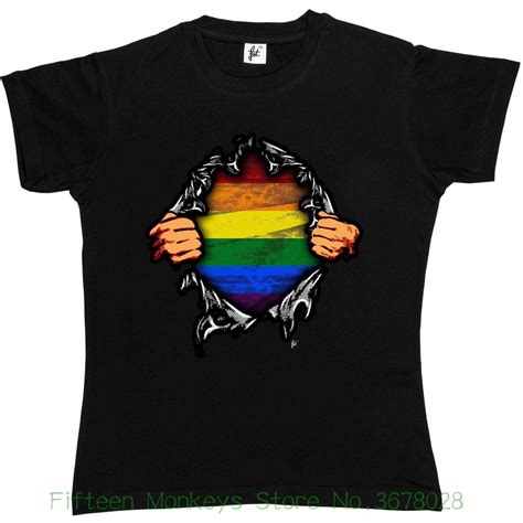 Womens Tee Showing True Gay Pride Rainbow Colours Lgbt Womens Ladies T