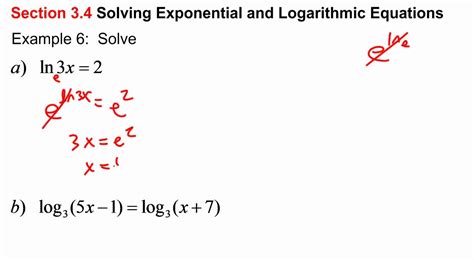 Section 34 Example 6 Solving Logarithmic Equations Youtube
