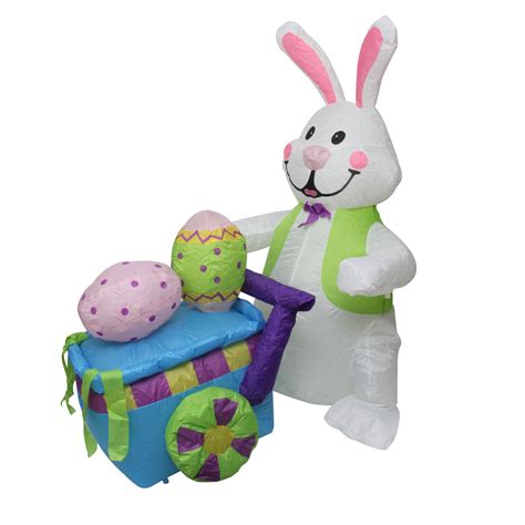 When shopping for easter yard decorations, easter inflatables are a good place to start since they add a fun and playful look to your outdoor space. 4' Inflatable Lighted Easter Bunny with Push Cart Yard Art ...