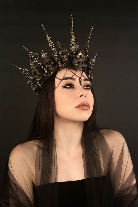 Evil Queen Dark Fairy Crown Gothic Crown Gothic Wedding Etsy Dark