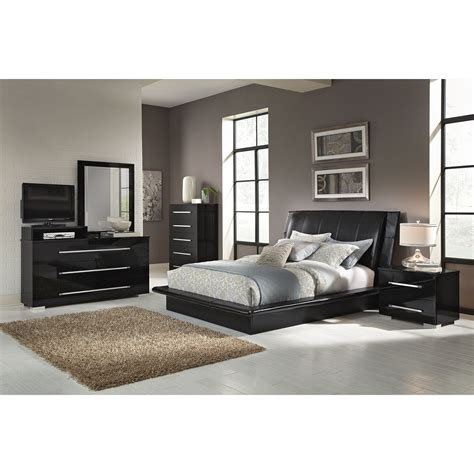 10% coupon applied at checkout. Dimora 7-Piece Queen Upholstered Bedroom Set with Media Dresser - Black | Value City Furniture ...