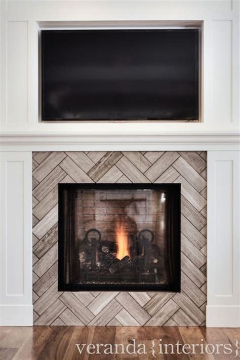 Herringbone Tile Pattern Fireplace I Am Chris