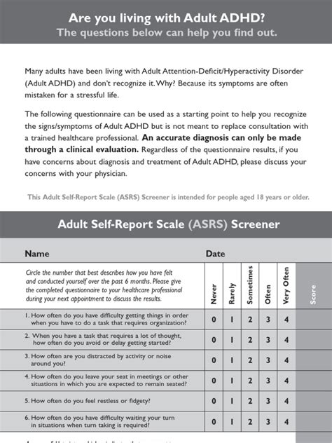 Adhd Add Adult Test Adult Attention Deficit Hyperactivity Disorder