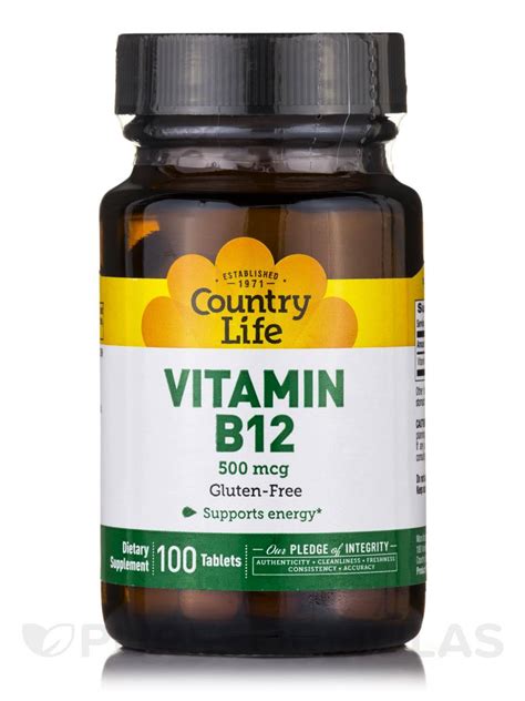 It is one of eight b vitamins. Vitamin B12 500 mcg - 100 Tablets