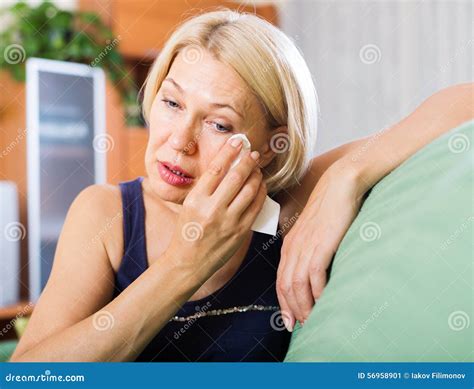 Crying Mature Woman Stock Image Image Of Casual Portrait 56958901