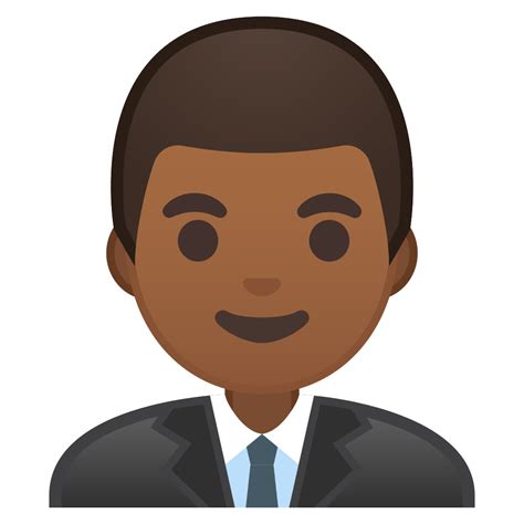 Man Office Worker Medium Dark Skin Tone Icon Noto Emoji People