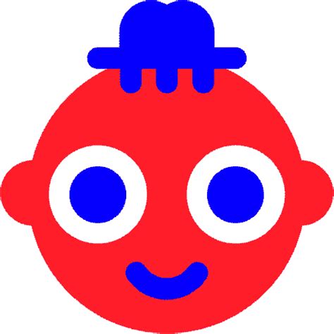 A Red And Blue Face With Big Eyes