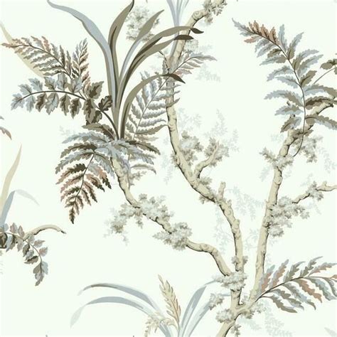 Sample Enchanted Fern Wallpaper In Beige And Grey From The